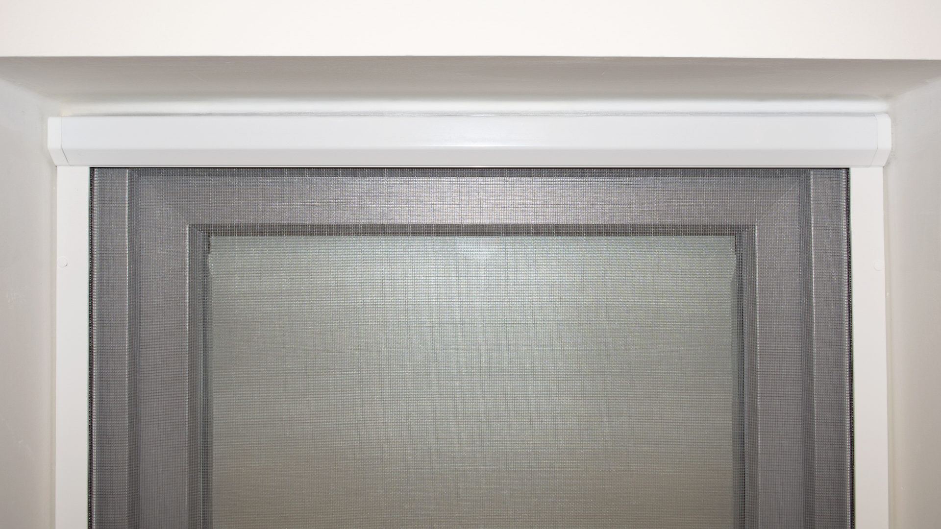 Detail sítě proti hmyzu s boxem pro rolovací okenní síť